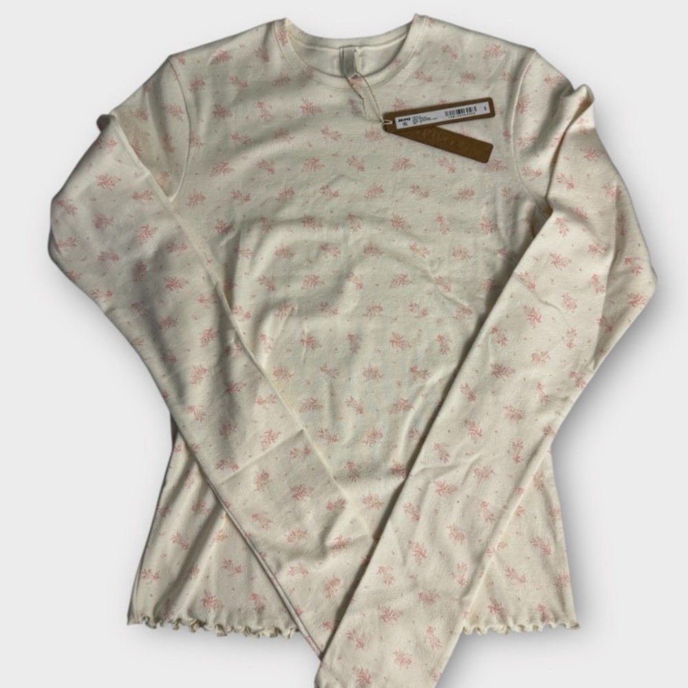Skims Pointelle Logo PJ Shirt